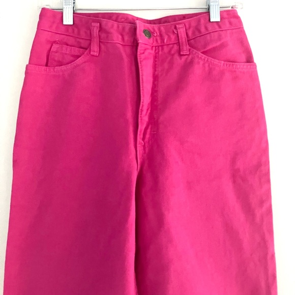 Vintage 80’s hot pink fuchsia high waist rise denim mom jeans - Picture 2 of 10